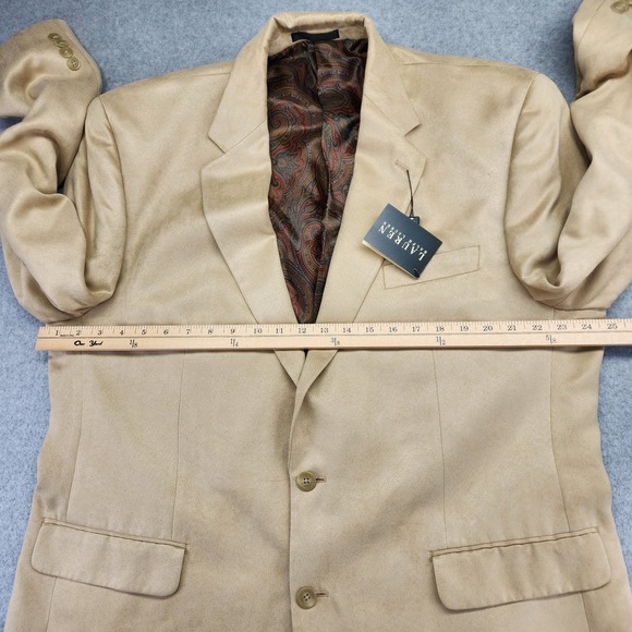NEW Lauren Ralph Lauren Blazer Men's 46L‎ Long Tan Suede Paisley Lining - Picture 11 of 14